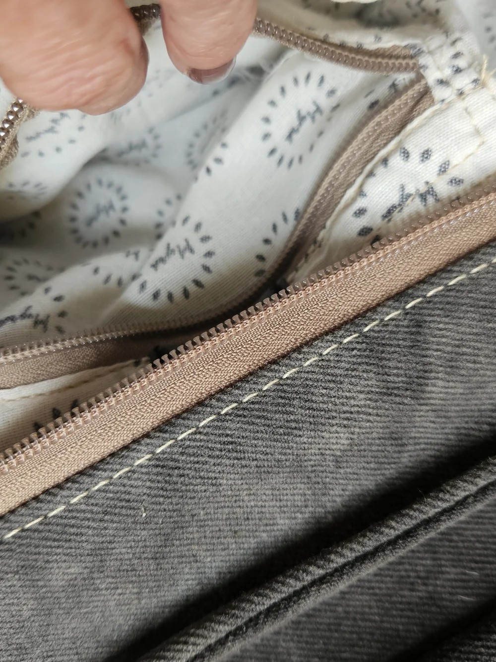 Myra Bag Black and Cream Patterned Canvas Backpack, Pouch And Wallet